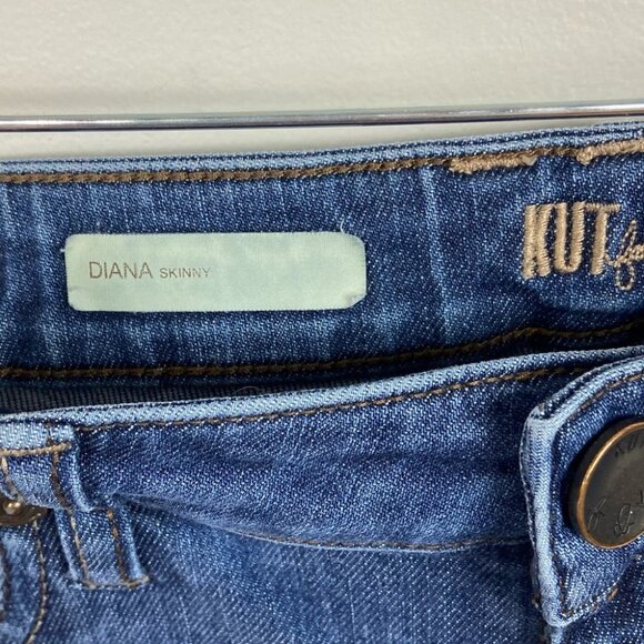 KUT from the Kloth Diana Skinny Jeans Mid Rise Size 2 Pockets Blue Denim Minimal - Picture 4 of 16
